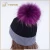 Import Hot Sale Good Quality snap on pompom hat pompom keychain trim real Raccoon Fur Pom Pom for Women Winter beanie Hat from China