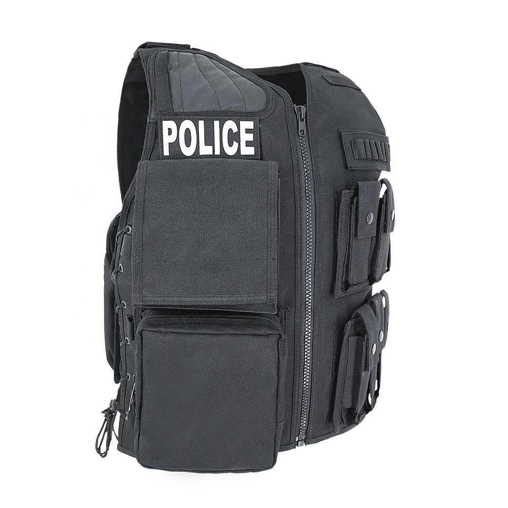 Hot Sale Military Black Assault Army Police Equiment Tactical Vest for Combat, law enforcement