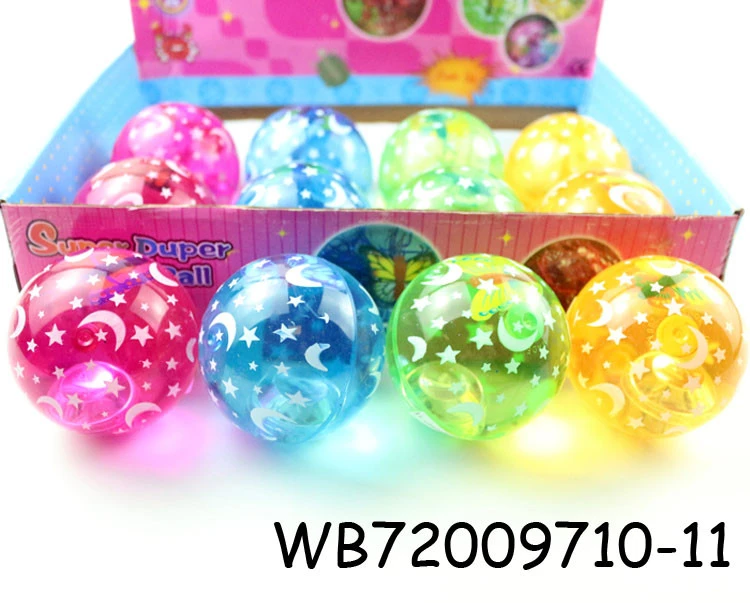 Hot sale wonderful 6.5cm flashing light water filled glitter balls toys for kids