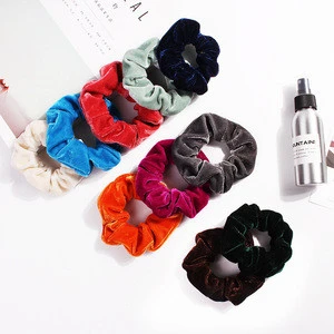 Hot Selling 50Pcs Velvet Hair Scrunchies Set Hair Ties Ropes Ponytail holder for Girls