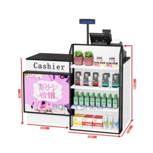 Hot selling custom convenience store with simple and atmospheric style store equipment supermarket checkout counter