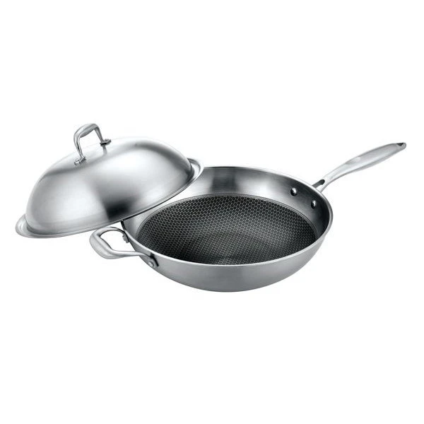 Hot selling home appliances stainless steel gas wok cooking pan