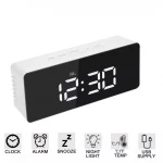 Hot selling popular Digital led Mirror Alarm Clock USB Charging Tabletop electronic Clock