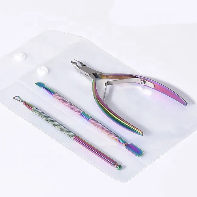 Hot Selling Stainless Steel Manicure Tools Kit Nail Polish Remover Cuticle Pusher Nail Nippers Clipper