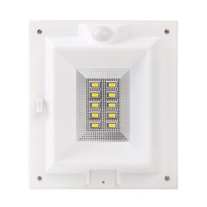 hotsale lithium battery PIR garden led solar light,10 LED SMD wall mounted solar lamp with pole