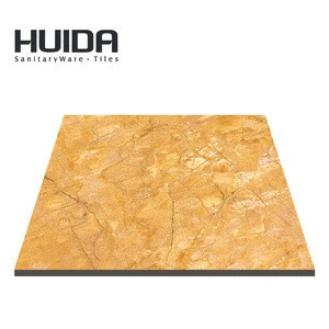 Huida gold color 600*600mm 3d marble full polished glazed porcelain floor tile HK6937