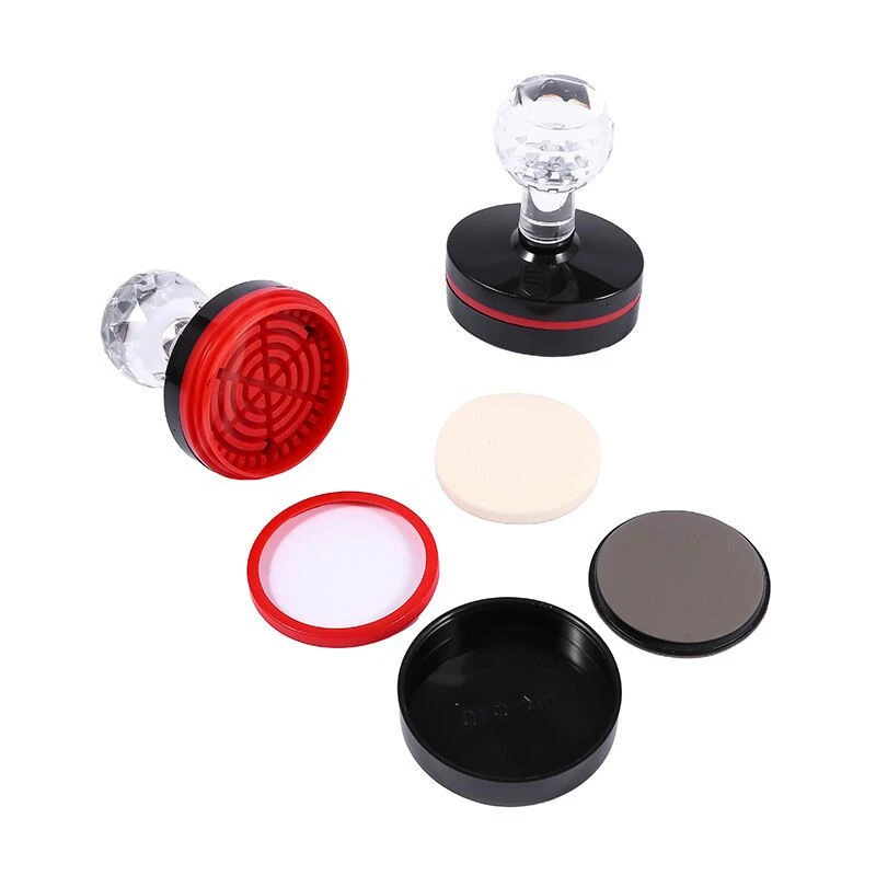 HY-40mm size round High Quality Double Foam Pad Flash Stamp crystal handle Blank  stamp