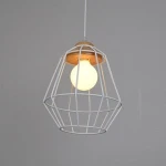 Indoor Outdoor Hallway Loft Geometric Metal Wire Cage Hanging Pendant Light