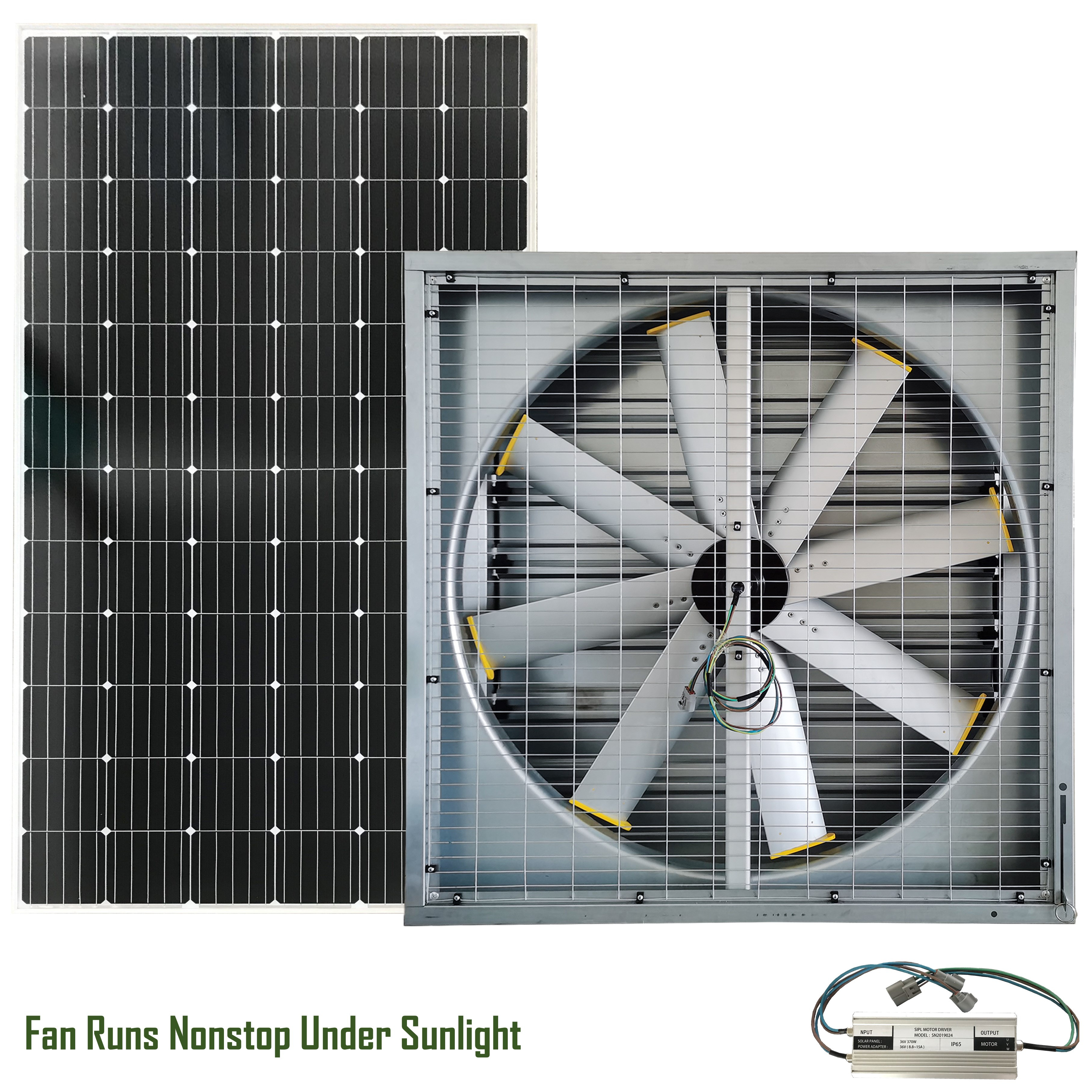 Buy Industrial Heat Extraction Wall Fan 380w Solar Powered Air Exchange ...