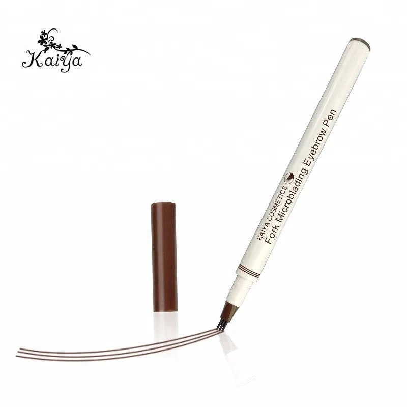 Innovative Custom Waterproof Tattoo Pen Brow Pencil  Private Label Microblading 3 Forked Tip Fine Sketch Eyebrow Pencil