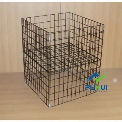 Iron Grid Wire Folding Retail Shop Dump Bin Promotion Cube (PHY523)