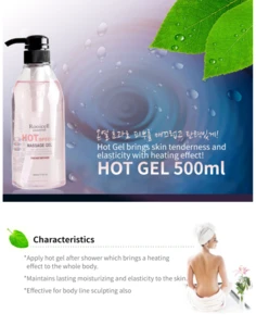 ISO22716 GMP Korea Cosmetics Facial and Body Pepper Hot Chilli slimming heating  Massage Gel Rooicell Hot Gel 500ml