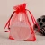Import Jewelry Wedding Party Gift Packaging Custom Red Organza Drawstring Bag from China