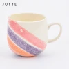 Joyye Ceramic Drinkware Hand Painting Reactive Glaze Rainbow Milk Mug Customized Cup Mugs