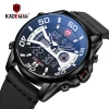 KADEMAN K6171 Men Watches Luxury Waterproof Digital Display Watches Men Wrist Leather Quartz Chronograph Watch Montre Homme