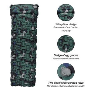 KingGear Outdoor Lightweight Sleeping Pad Bone Shape Military TPU Backpacking Insulated Camping Mat with Pillow