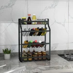 Kitchen storage rack floor standing multi-layer household kitchenware large-capacity seasoning rack customized kitchen rack
