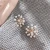 Import Korean simple fashion flower pearl earrings jewelry gold plated stud retro pearl earring for women from China