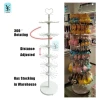 Large stocking metal wire keyring retail display stand black metal rotate stationary keychain retail floor stand