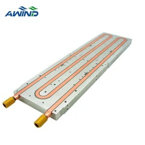 Laser device high power liquid cooling plate with copper pipe