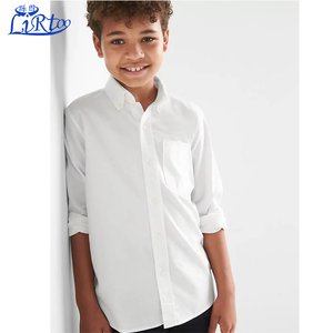 Latest design 100% cotton boys oxford button-down white shirt custom long sleeve school uniform shirts