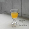 lead free clear engraved thick glass water goblet with stem