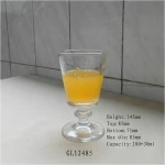 lead free clear engraved thick glass water goblet with stem