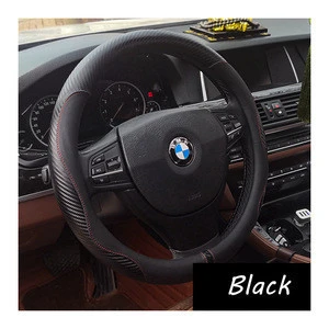 leather steering wheel cover Carbon Fiber Skid Resistance eco friendly Car Steering Wheel Cover