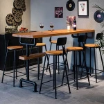 led light used bar furniture cocktail wooden bar set with metal leg from factory/bar stool