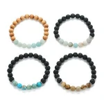 Lingsai retractable size string of beads bracelet bangle for men jewelry