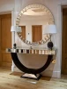 living room mirrored furniture console table with wall mirror