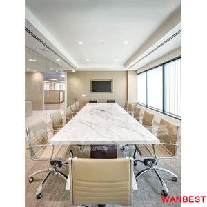 long shape large size acrylic marble commercial boardroom meeting conference table