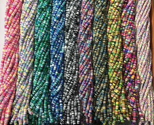 Loose Spacer Handmade Beads,Polymer Clay Beads,Wholesale Rainbow Polymer Clay Vinyl Heishi Beads