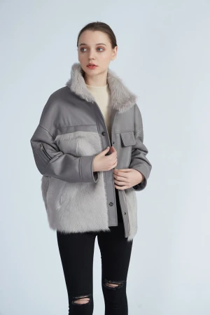 Low Price Promotional Top Quality womens sheep fur jacket