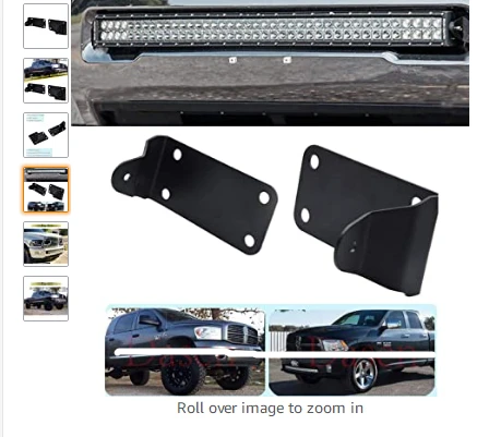 Lower Hidden Bumper Grille 42" Curved LED Light Bar Mounting Brackets Compatible with 2010-2020 Dodge Ram 2500 3500