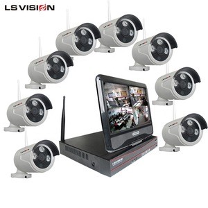 LSVISION 8CH Wireless NVR Security 1.3MP 960P Night Vision Camera WIFI System Kit support 2TB 4TB Hard Drive with 10inch Monitor