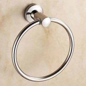 Luxury Elegant Bathroom Accessories Mirror Finish SUS304 Stainless Steel Round Bath Towel Holder Towel Ring Hook Rack Shelf