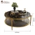 Import Luxury Modern Round  Stainless Steel Base Golden Color Tempering Marble Top Coffee Table for Living Room from China