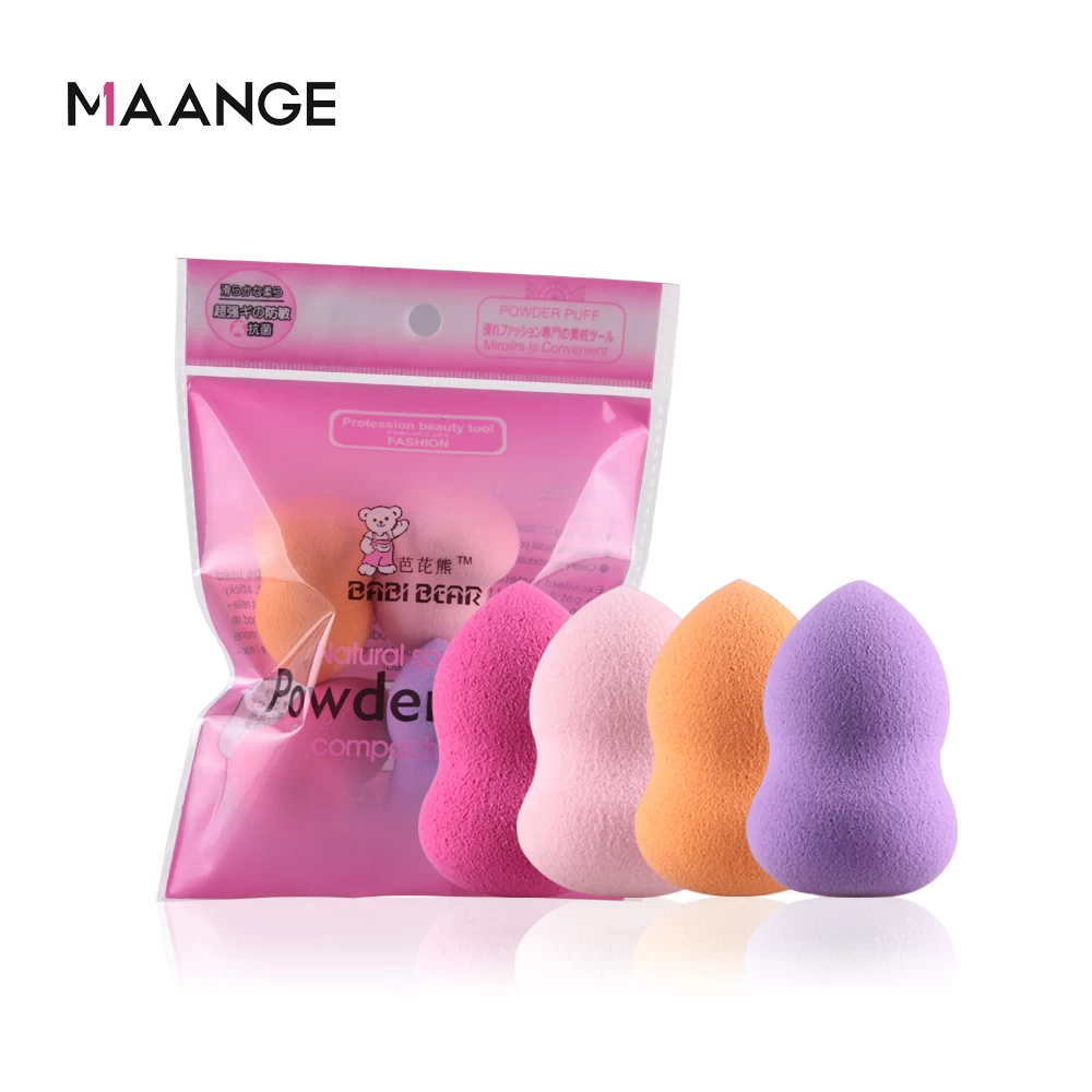 MAANG 4pcs make up sponges manufacturer wholesale eyeshadow face beauty facial sponge powder cosmetic puff makeup sponge set