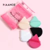 Maange 6pcs triangle powder puff custom logo black cosmetic puff for beauty makeup