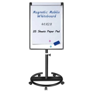 Magnetic Mobile Whiteboard 40x28 inches Dry Erase Board Flipchart Easel Stand White Board