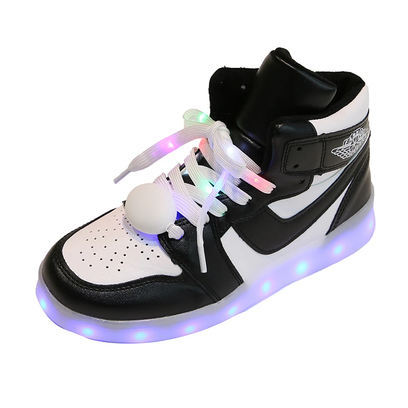 Manufactory Price Amazon Best Seller kids light shoes hook and loop LED cartoon Boys Shoes zapatos with usb rechargeable