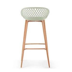 Manufacturer Wholesale Beautiful Perforated Backrest Kitchen Counter Set Of 2 Bar High Stools