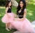 Import Matching Mom And Daughter Family Clothes Dresses Sleeveless Pink Mesh Patchwork Tutu Dress For Princess Mommy And Me Outfits from China