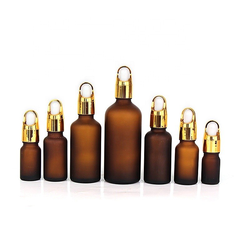 Matte Amber Essential Oil Dropper Bottles for Skin Care