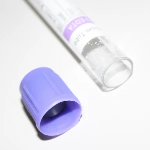 Medical vacuum tube EDTA K3 with purple stopper