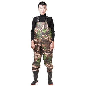 Men Camo Waterproof Waist Pants Hunting Rubber Boots Plus Size Chest Fishing Waders