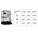 Metal Cat Cage Kennel Cat Villa Indoor Cat House With Two Front Doors