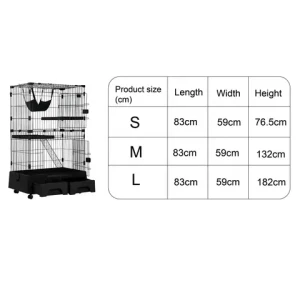 Metal Cat Cage Kennel Cat Villa Indoor Cat House With Two Front Doors