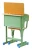 Import metal frame wood clamshell desk student desk and chair set from China